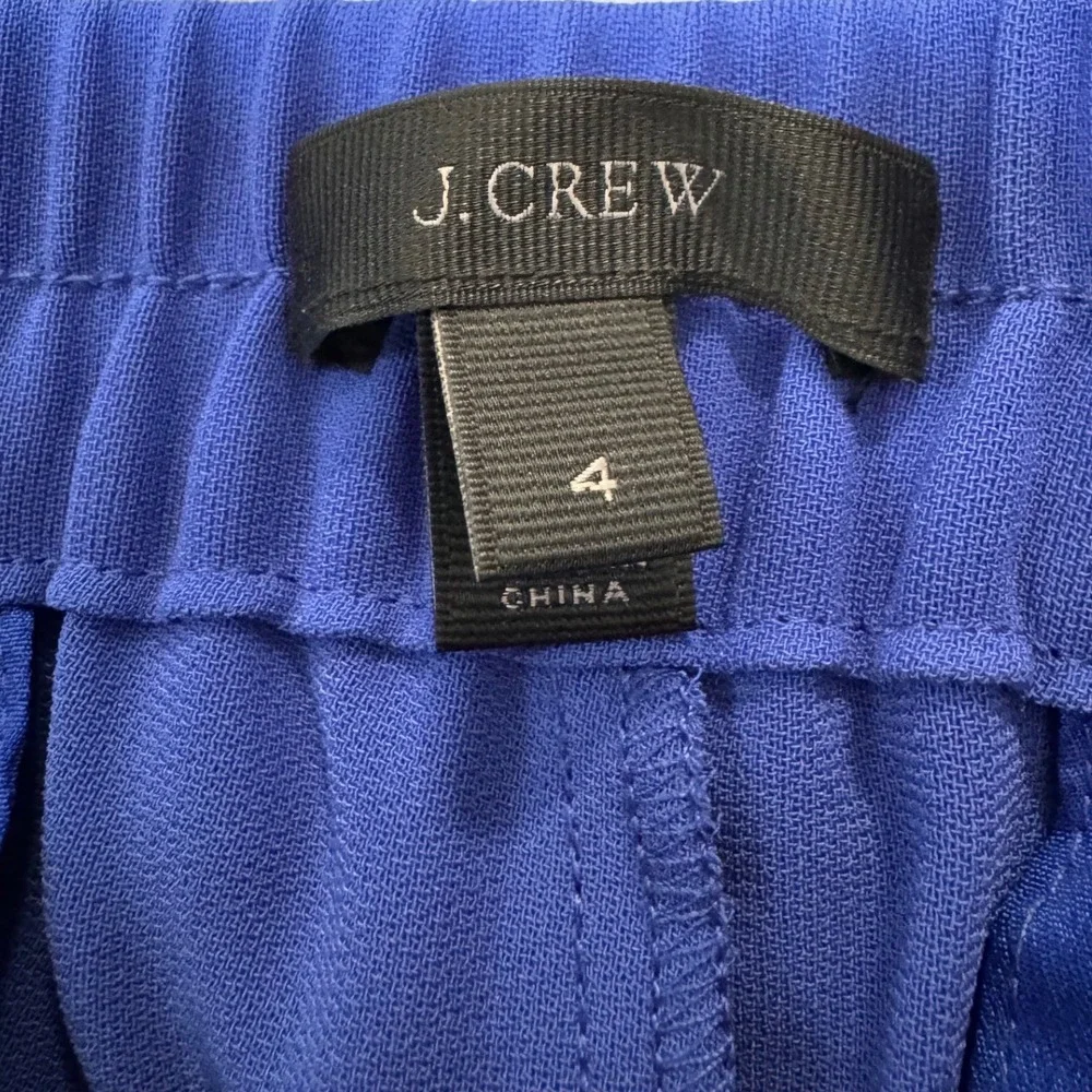 J.‎ Crew Royal Blue Jogger Pants Elastic Waist Zipper Pockets Women's Size 4